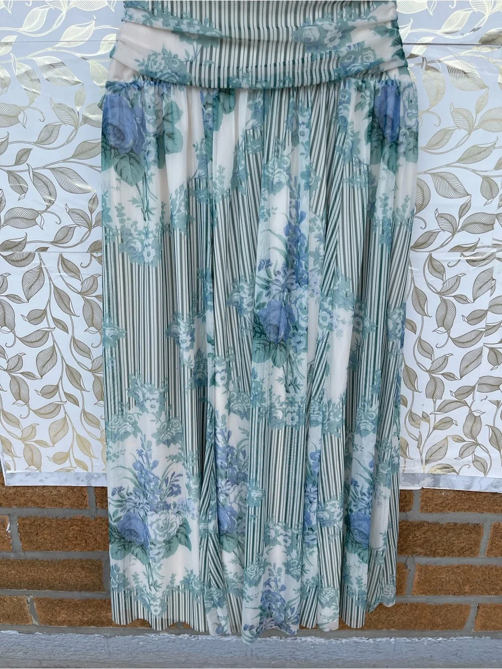 Abercrombie & Fitch Floral Maxi Dress M Coquette Cottagecore Knit Sleeveless